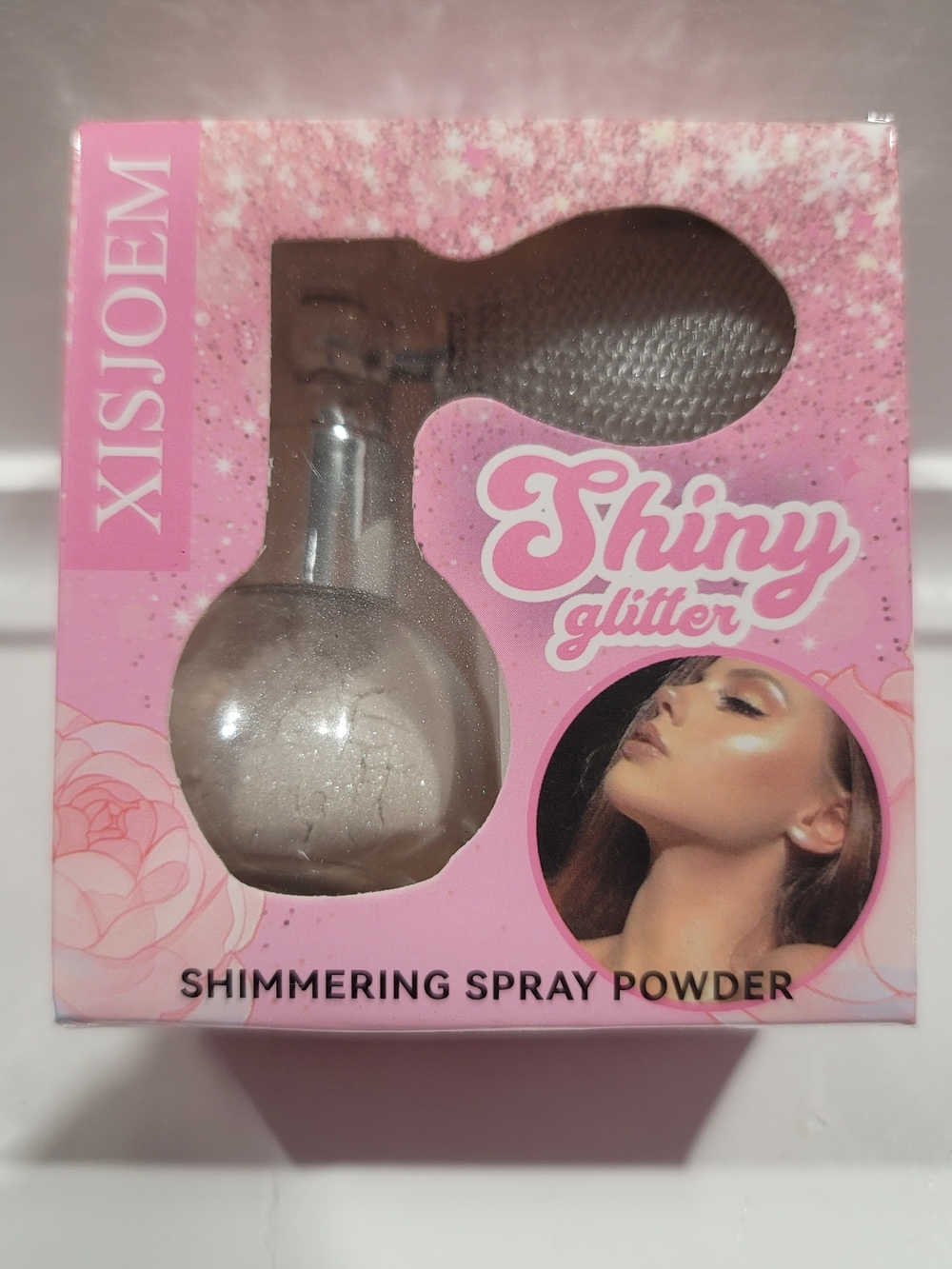 Shiny Glitter Shimmering Spray Powder - White / Sparkle